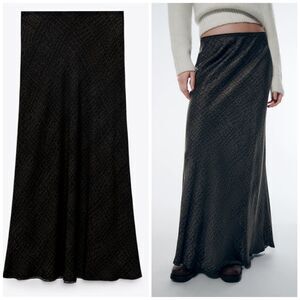 ZARA FLOWING MIDI SKIRT VISCOSE